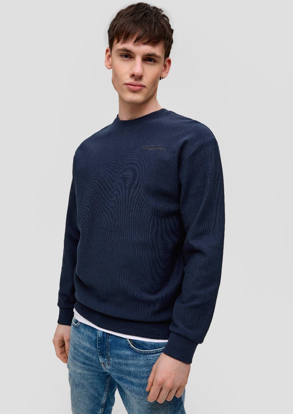 S.Oliver Sweatshirt Mit Rippstruktur