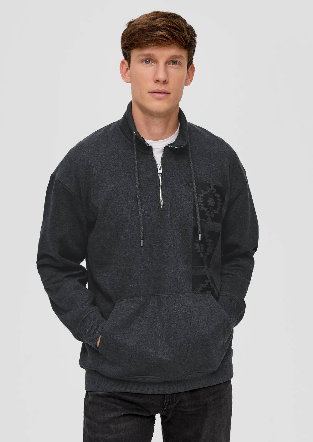 S.Oliver Sweatshirt Mit Troyer-Kragen