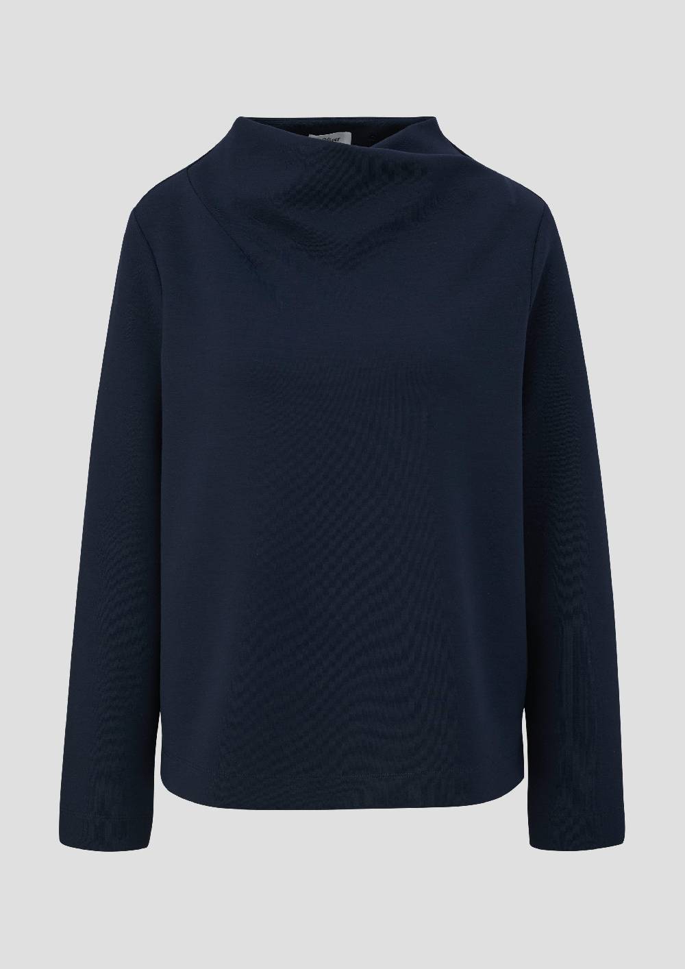 S.Oliver Sweatshirt Mit Wasserfall-Kragen