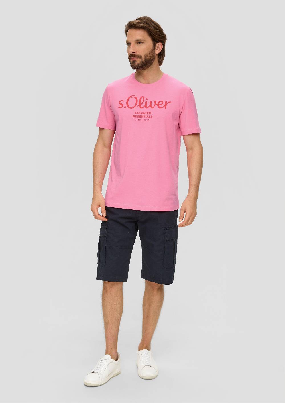 S.Oliver T-Shirt Aus Baumwolle Mit Label-Print