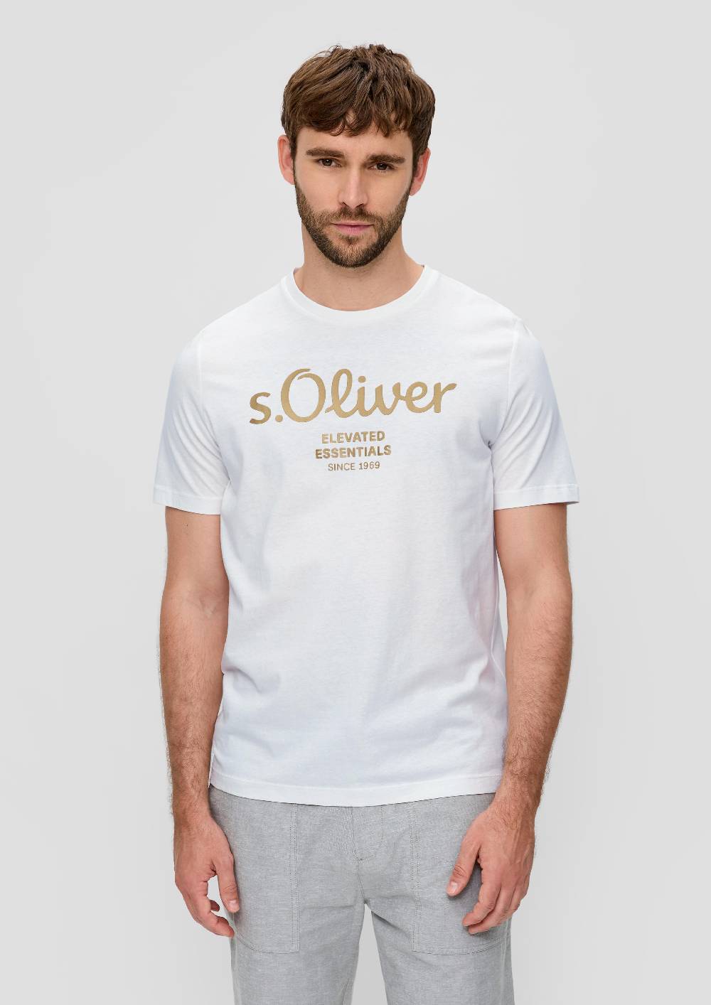 S.Oliver T-Shirt Aus Baumwolle Mit Label-Print