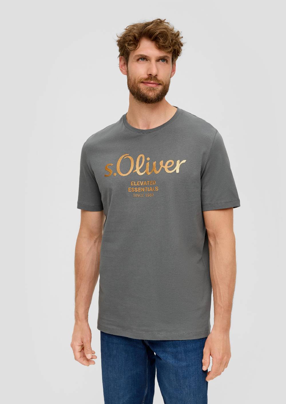 S.Oliver T-Shirt Aus Baumwolle Mit Label-Print
