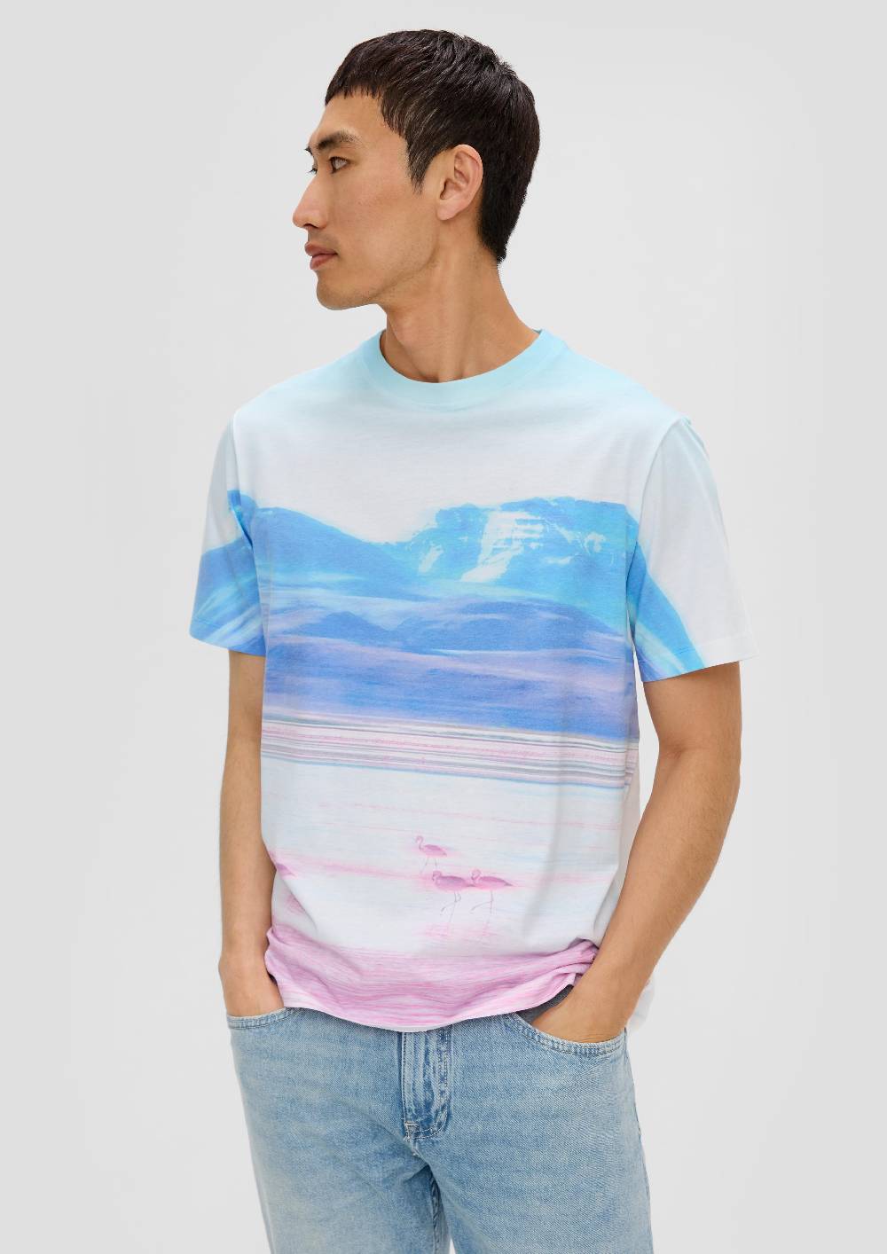 S.Oliver T-Shirt Aus Baumwollmix Mit Fotoprint