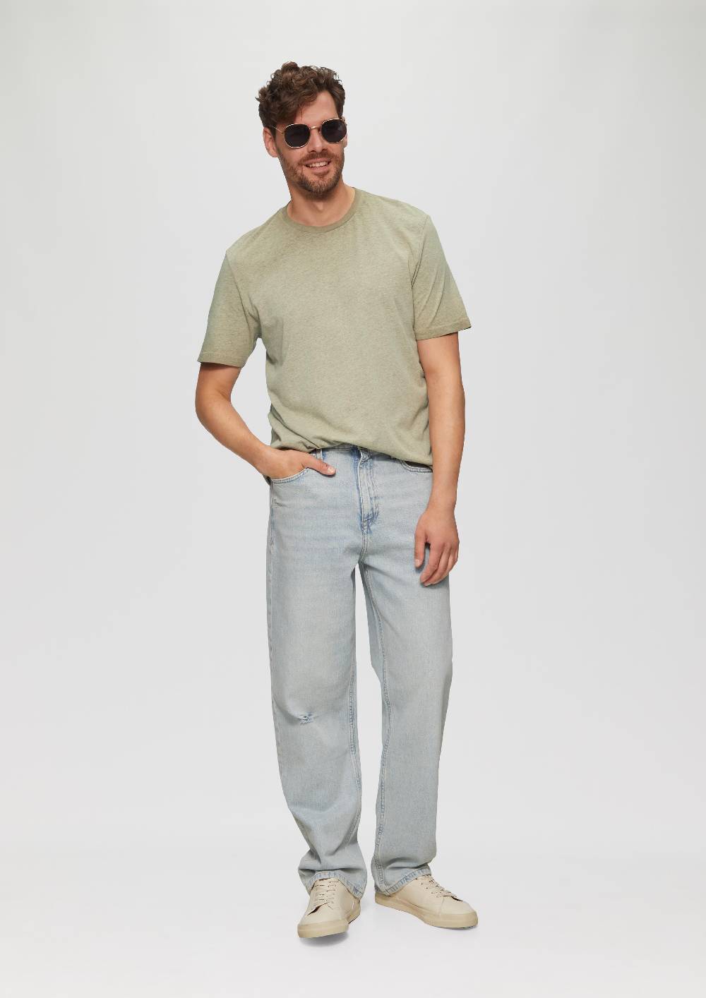 S.Oliver T-Shirt Aus Baumwollmix Mit Wascheffekt