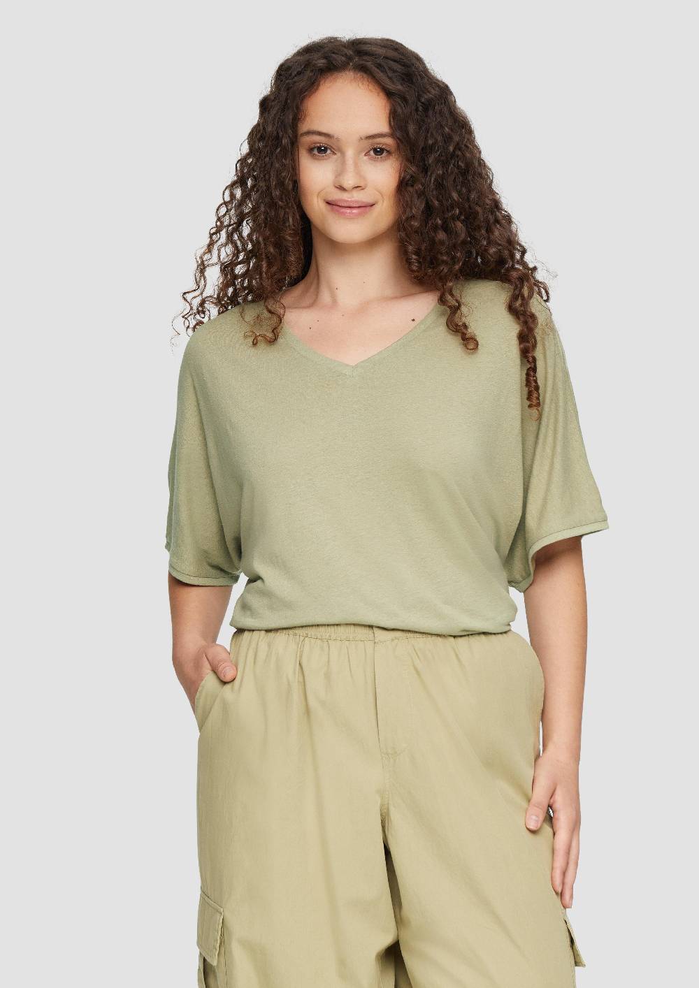 S.Oliver T-Shirt Aus Leinenmix Im Relaxed Fit