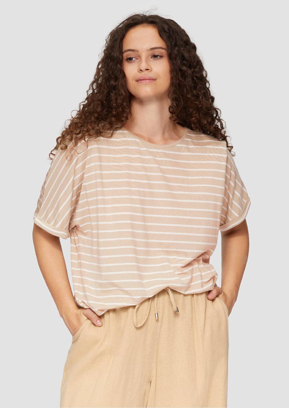 S.Oliver T-Shirt Aus Lyocellmix Mit Ringelmuster