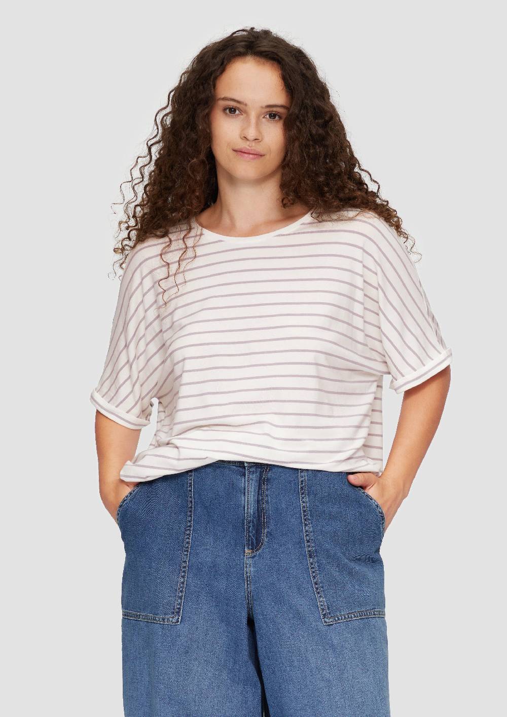 S.Oliver T-Shirt Aus Lyocellmix Mit Ringelmuster