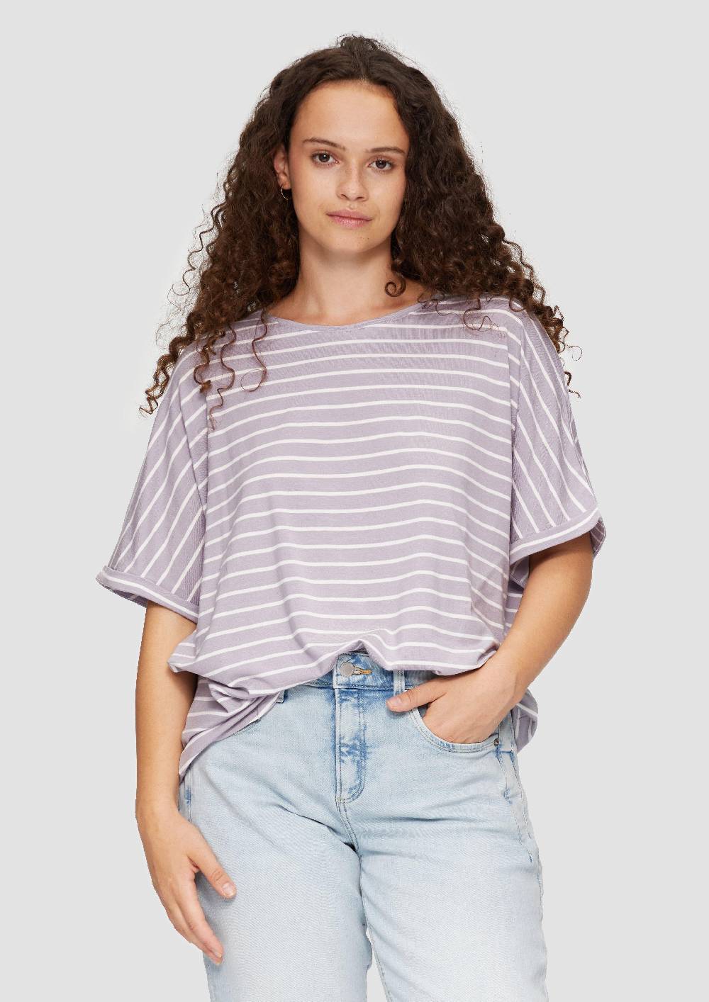 S.Oliver T-Shirt Aus Lyocellmix Mit Ringelmuster