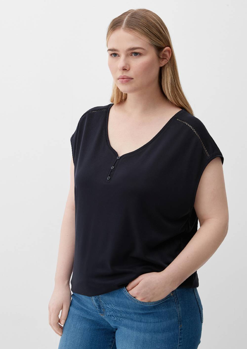 S.Oliver T-Shirt Aus Piquéjersey