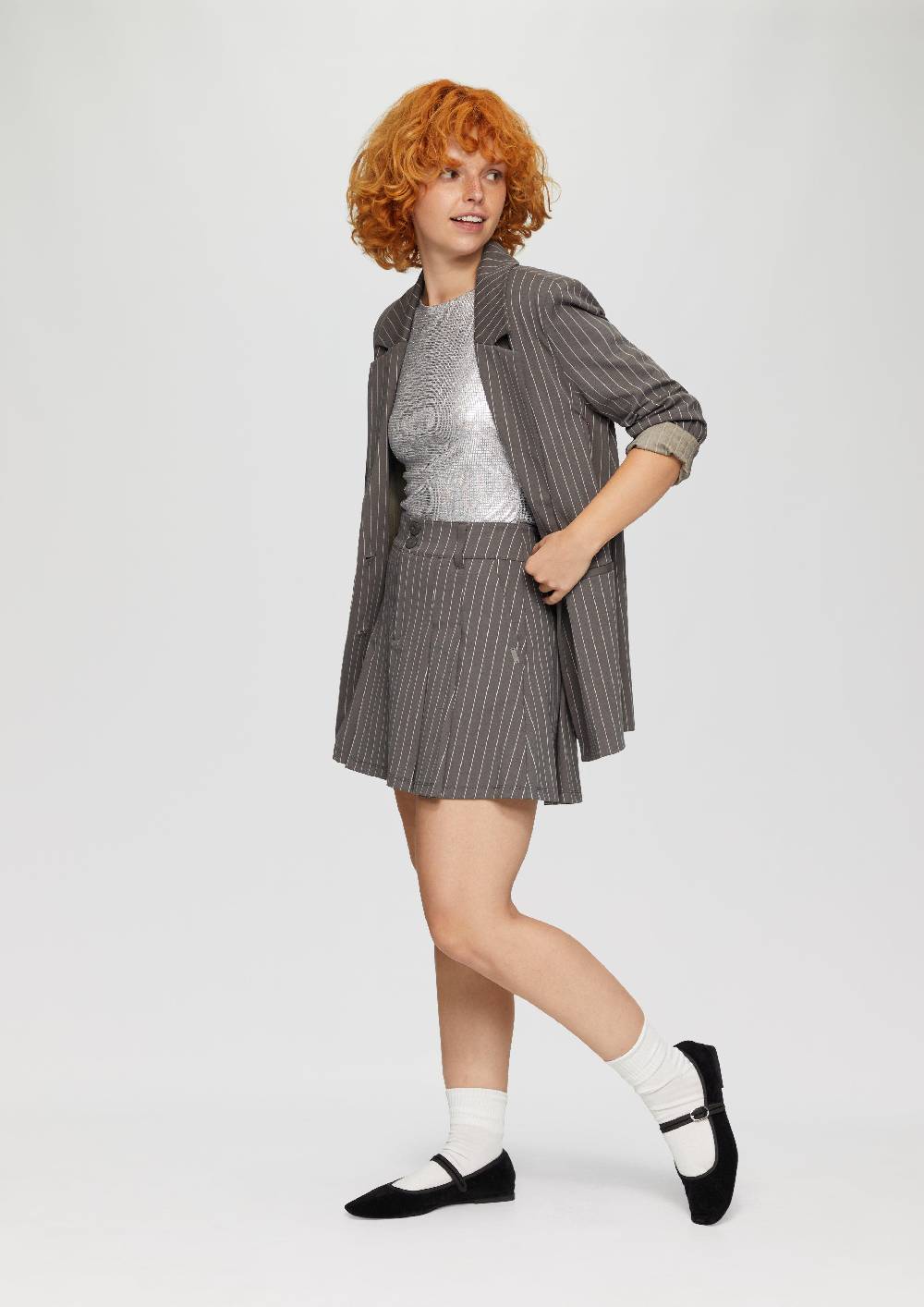 S.Oliver T-Shirt-Body In Metallic-Optik