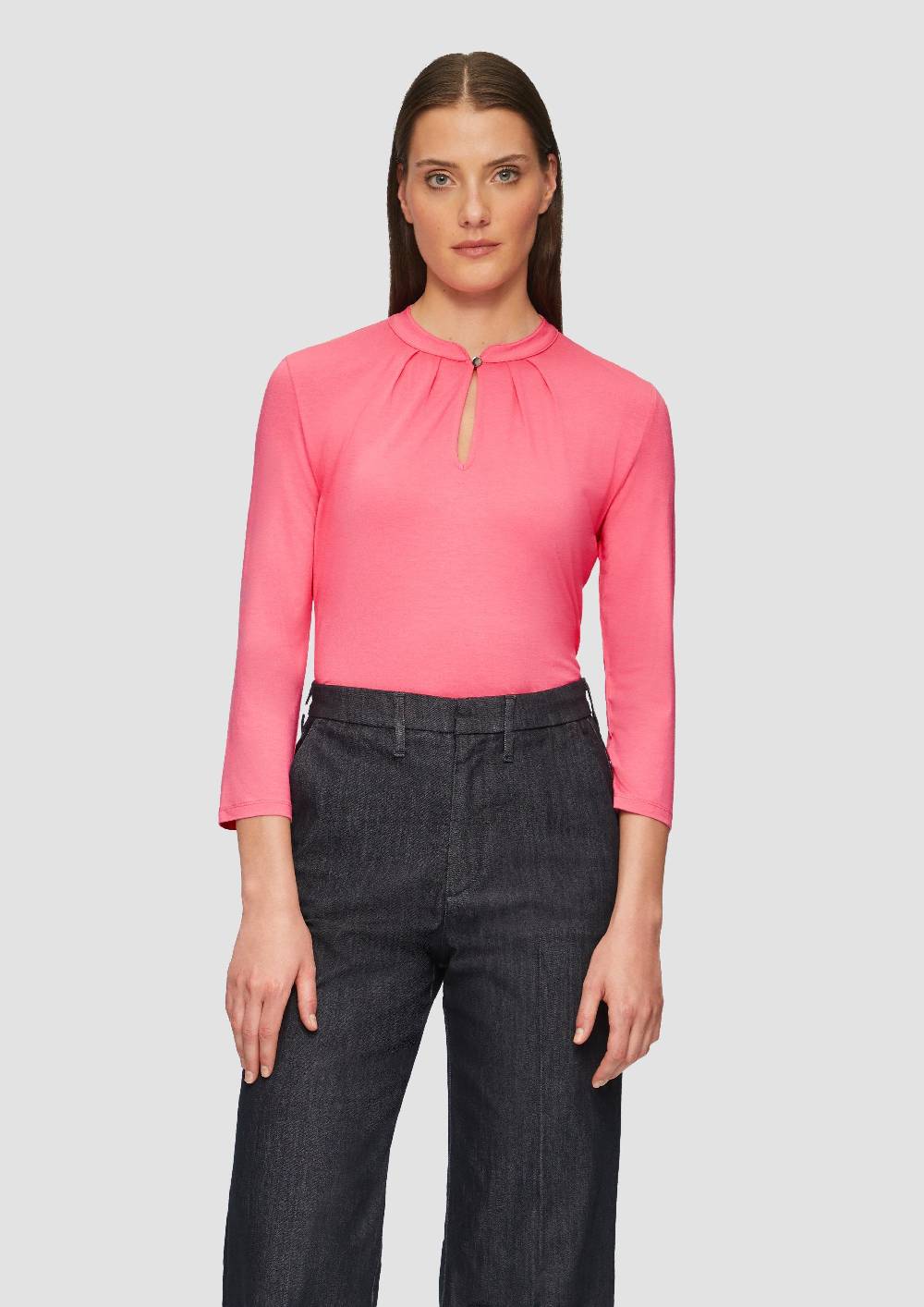 S.Oliver T-Shirt Mit 3/4-Arm Aus Viskosemix