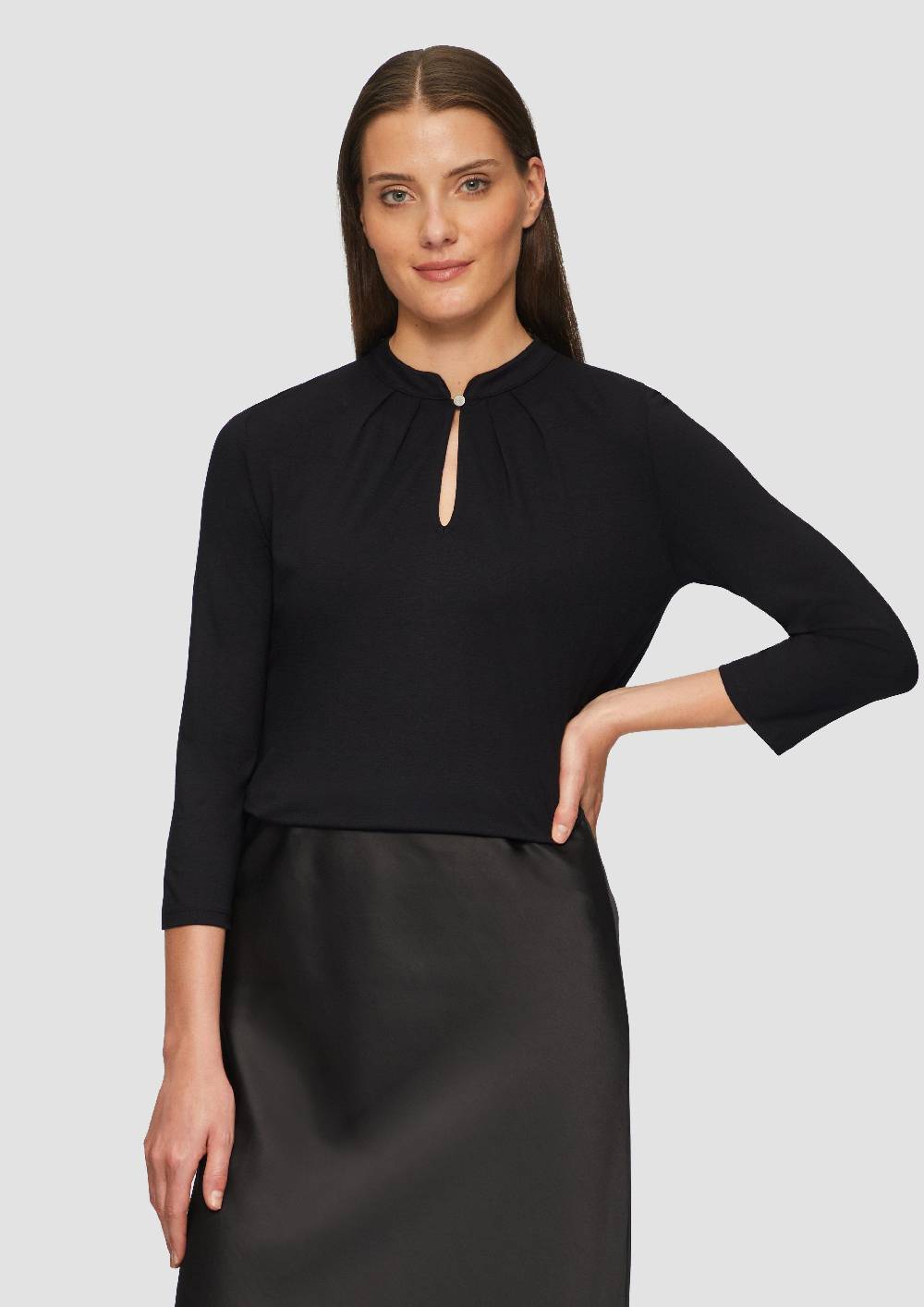 S.Oliver T-Shirt Mit 3/4-Arm Aus Viskosemix
