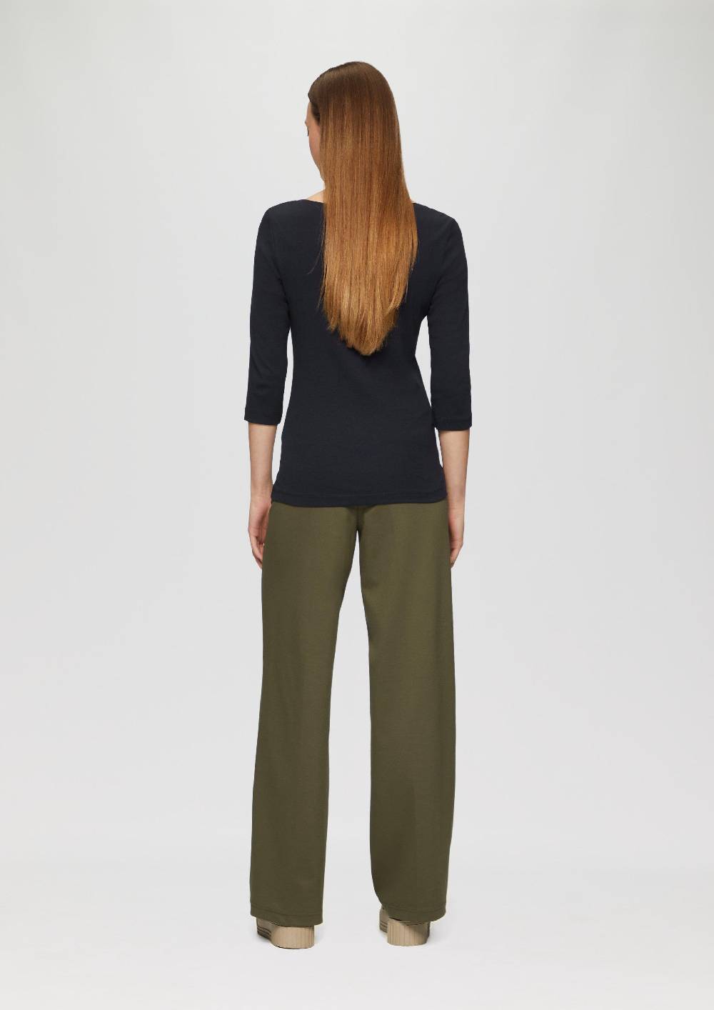 S.Oliver T-Shirt Mit 3/4-Arm Und U-Boot Ausschnitt