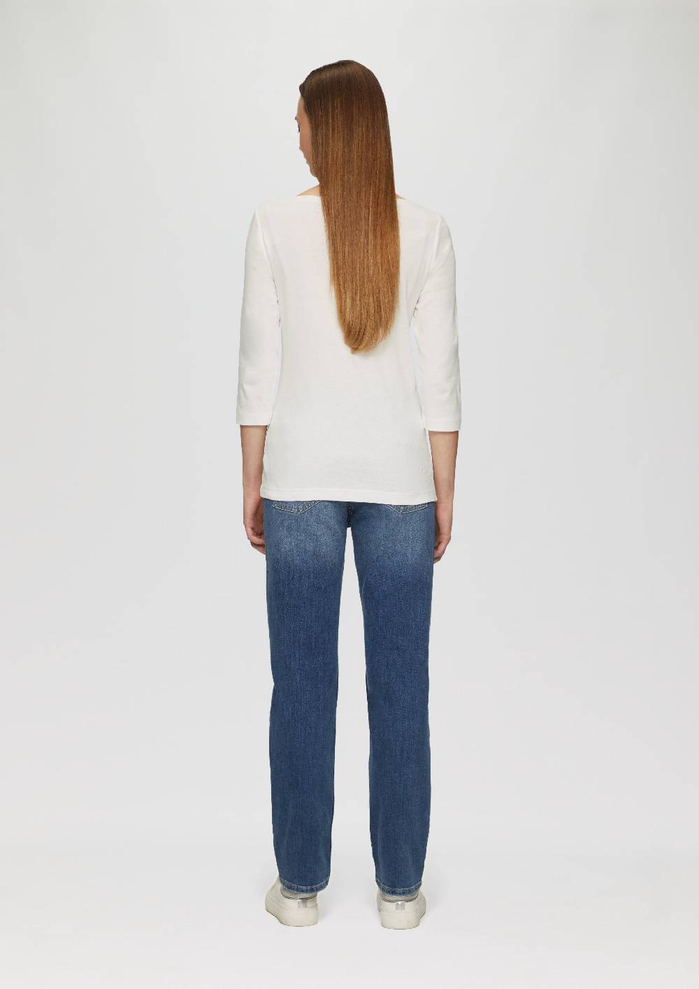 S.Oliver T-Shirt Mit 3/4-Arm Und U-Boot Ausschnitt