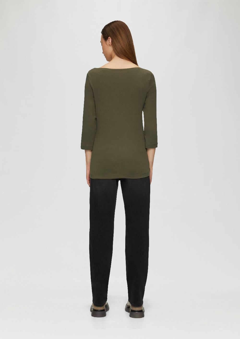 S.Oliver T-Shirt Mit 3/4-Arm Und U-Boot Ausschnitt