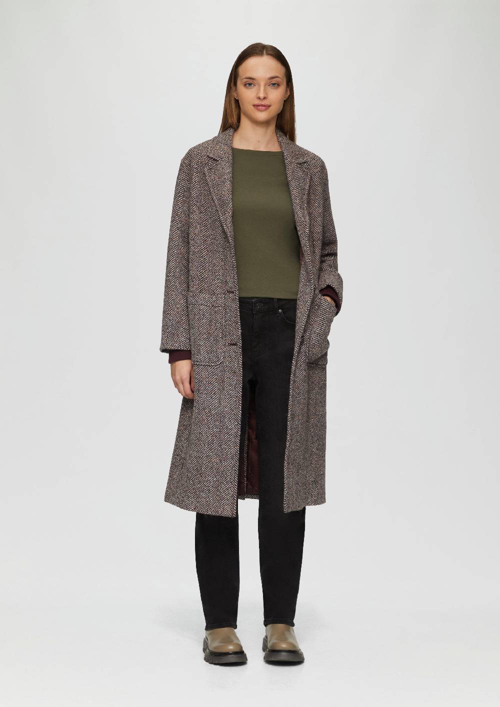 S.Oliver T-Shirt Mit 3/4-Arm Und U-Boot Ausschnitt