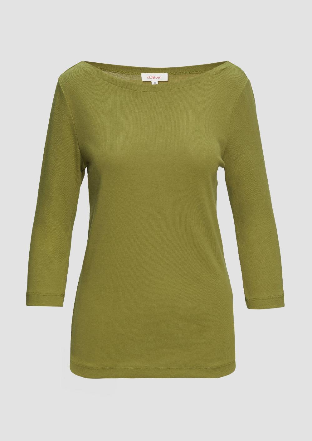 S.Oliver T-Shirt Mit 3/4-Arm Und U-Boot Ausschnitt