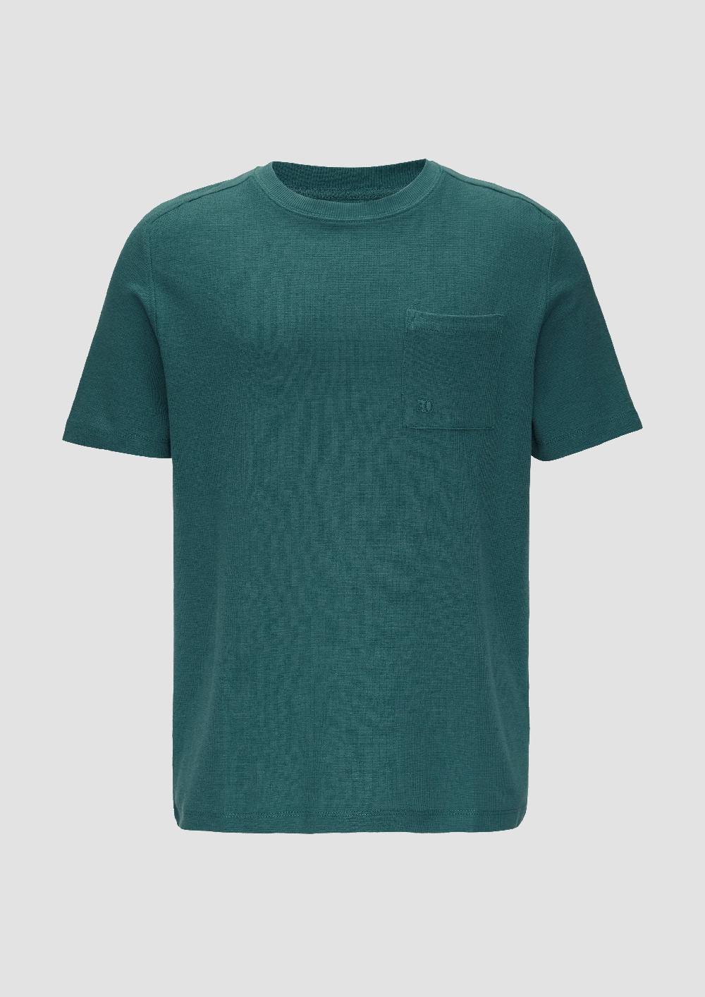 S.Oliver T-Shirt Mit Brusttasche Aus Waffeljersey