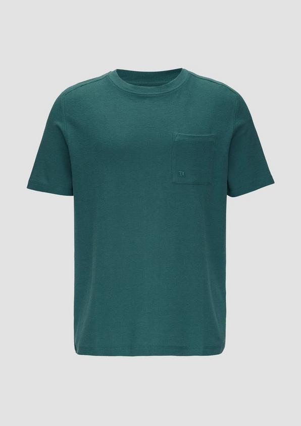 s.Oliver T-Shirt mit Brusttasche aus Waffeljersey
