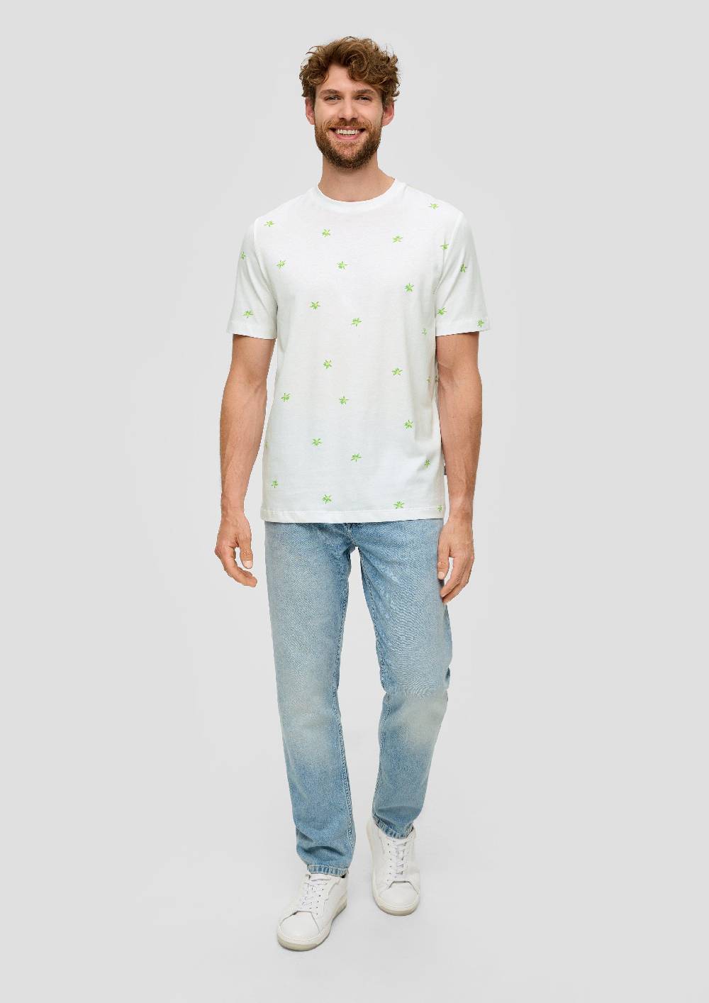 S.Oliver T-Shirt Mit Crew Neck Und All-over-Print