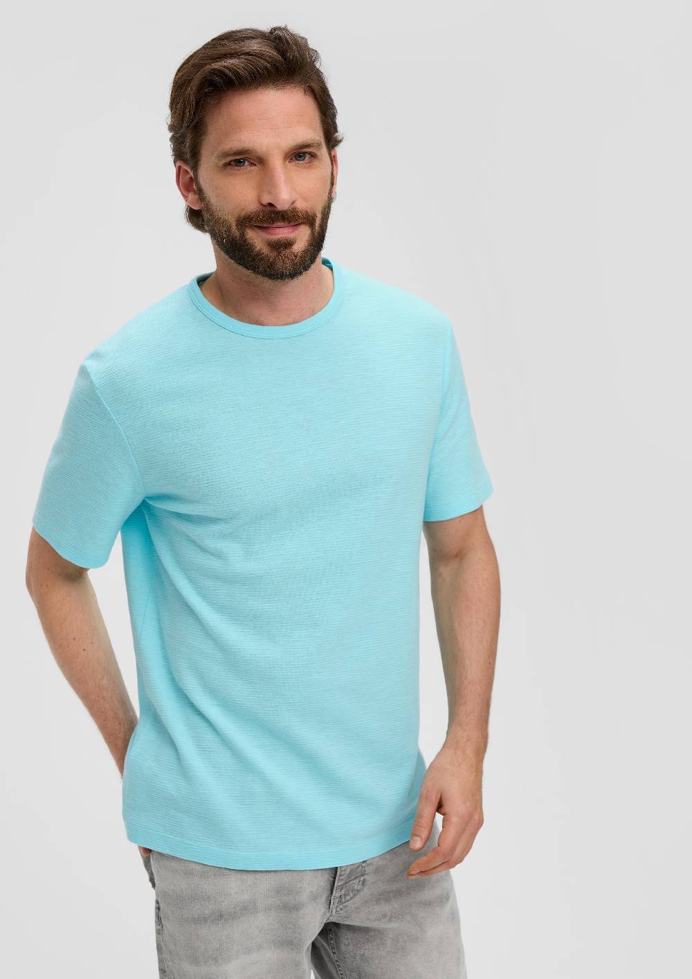 S.Oliver T-Shirt Mit Flammgarnstruktur