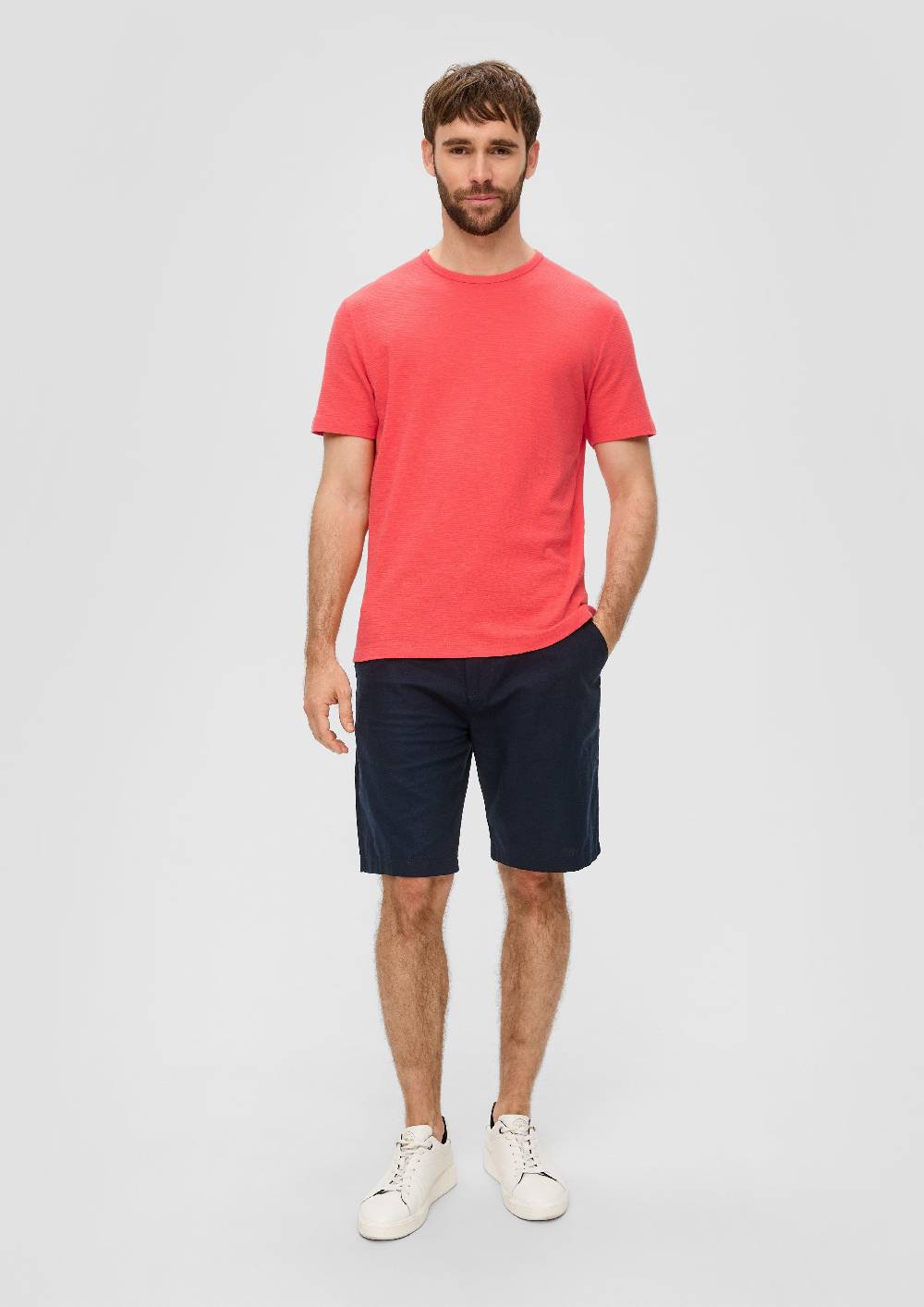 S.Oliver T-Shirt Mit Flammgarnstruktur