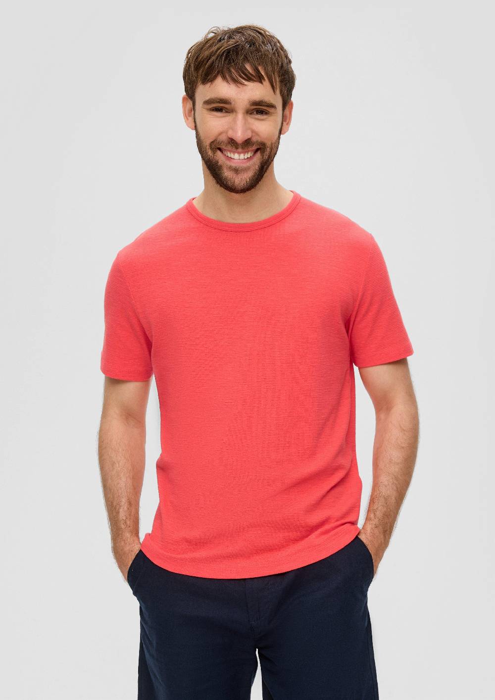 S.Oliver T-Shirt Mit Flammgarnstruktur