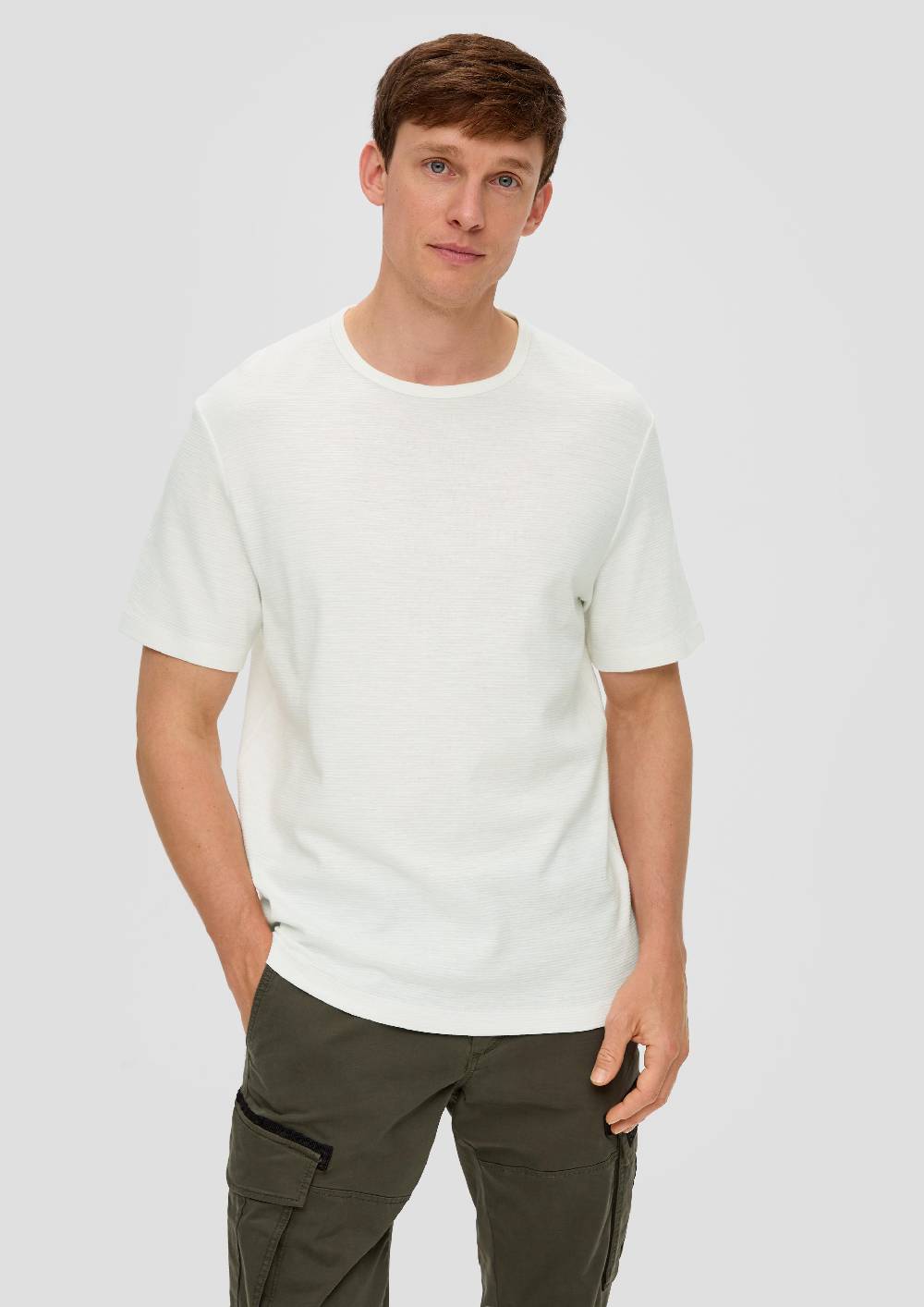 S.Oliver T-Shirt Mit Flammgarnstruktur