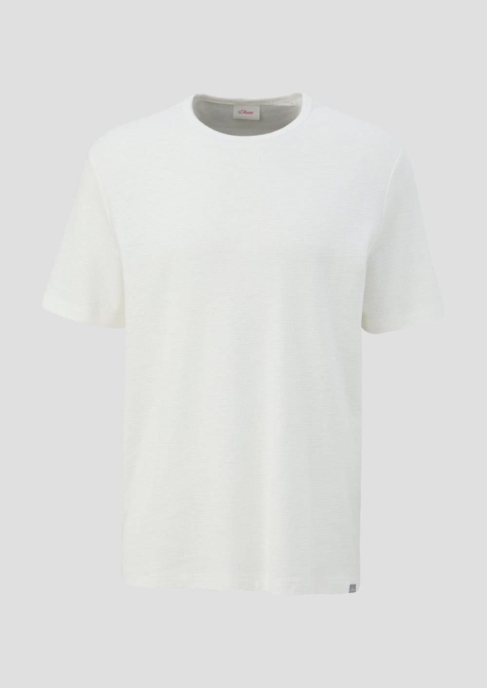 S.Oliver T-Shirt Mit Flammgarnstruktur