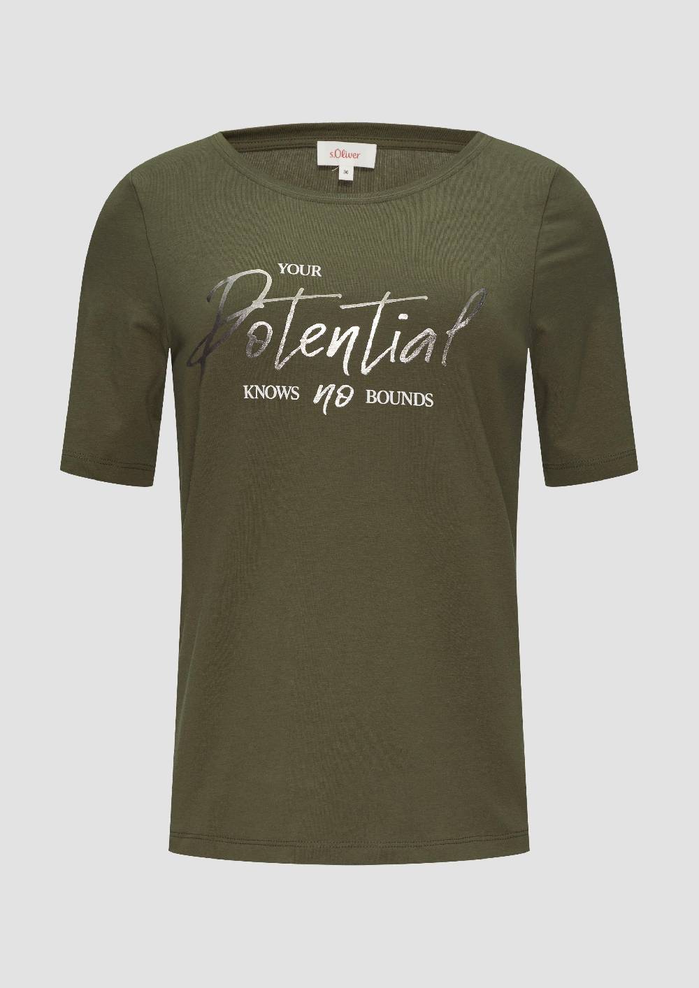 S.Oliver T-Shirt Mit Frontprint Im Slim Fit