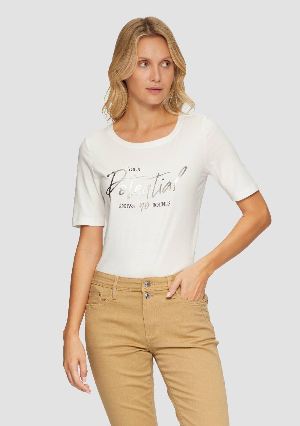 S.Oliver T-Shirt Mit Frontprint Im Slim Fit