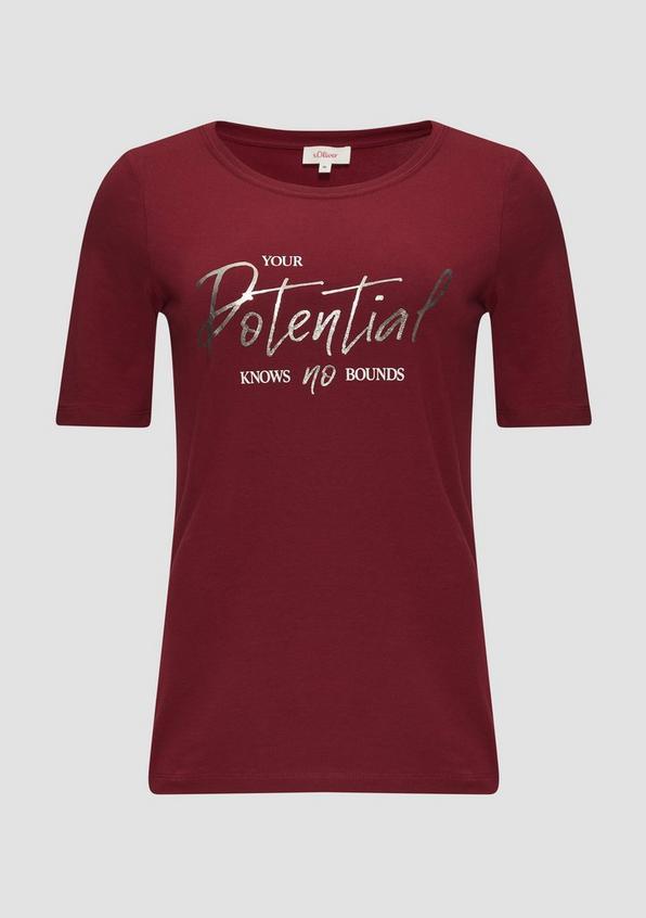 s.Oliver T-Shirt mit Frontprint im Slim Fit