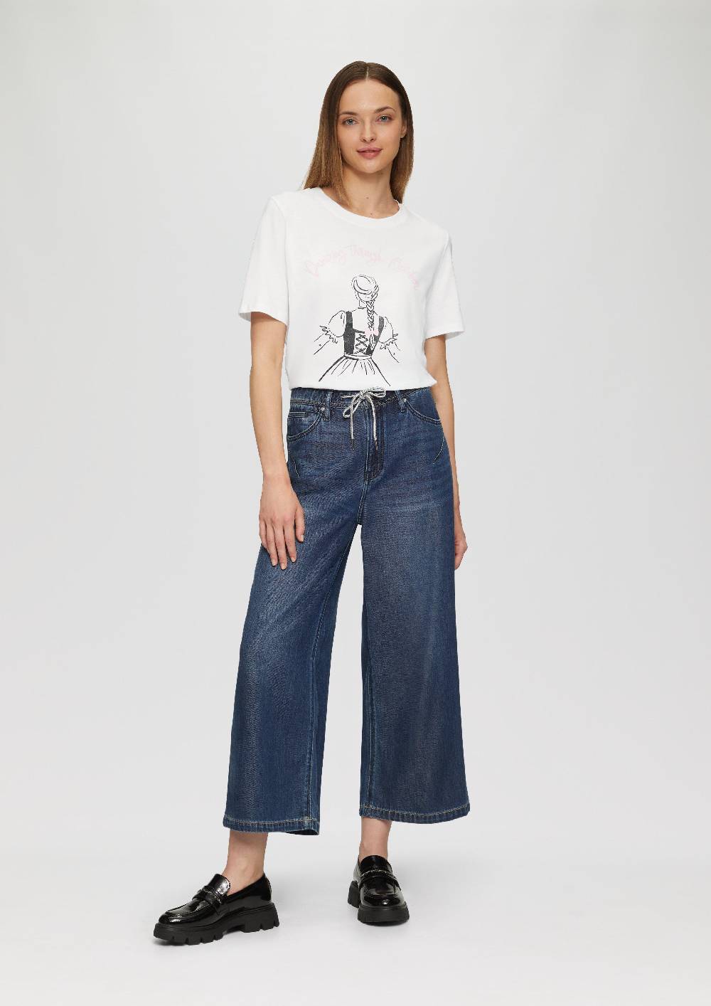 S.Oliver T-Shirt Mit Frontprint Und Glitzer-Detail