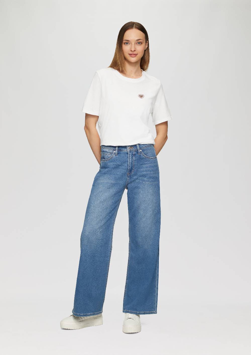 S.Oliver T-Shirt Mit Frontprint Und Glitzer-Detail