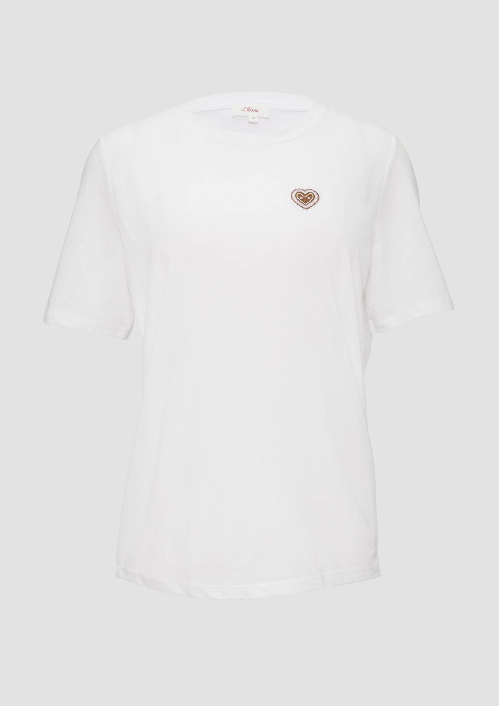 S.Oliver T-Shirt Mit Frontprint Und Glitzer-Detail