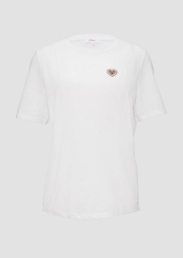 s.Oliver T-Shirt mit Frontprint und Glitzer-Detail