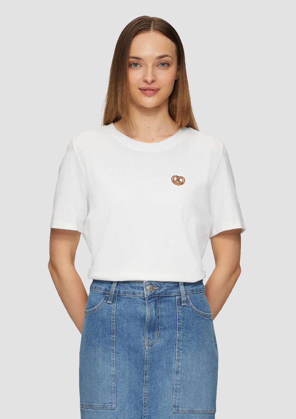 S.Oliver T-Shirt Mit Frontprint Und Glitzer-Detail