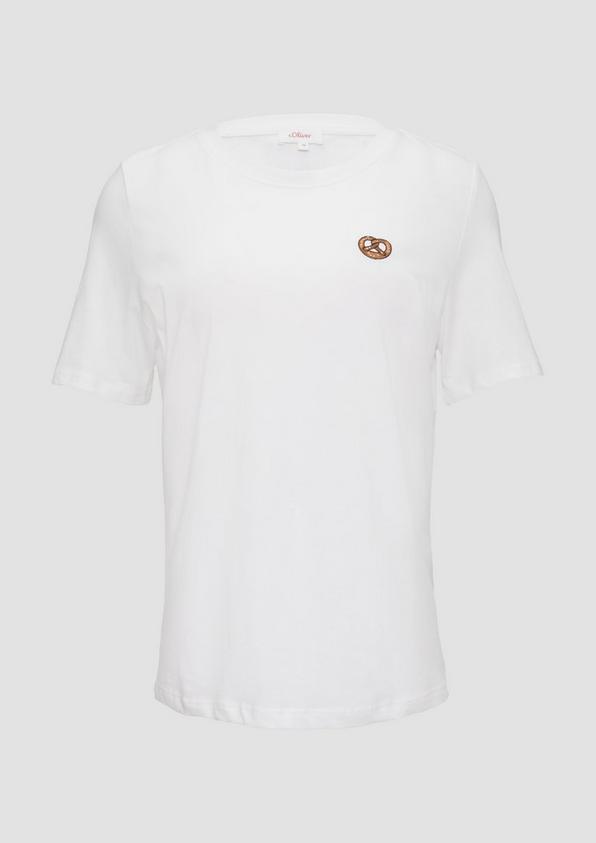 s.Oliver T-Shirt mit Frontprint und Glitzer-Detail
