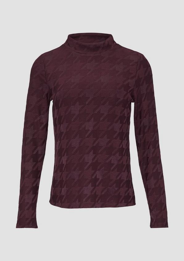 s.Oliver T-Shirt mit Hahnentrittmuster