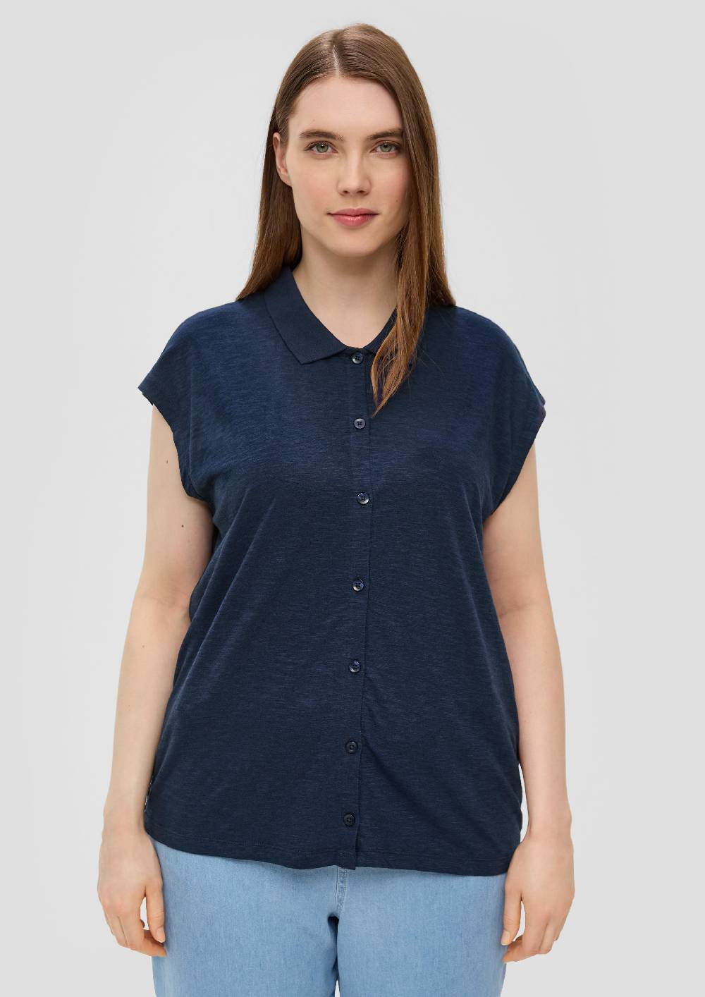 S.Oliver T-Shirt Mit Knopfleiste Und Polokragen