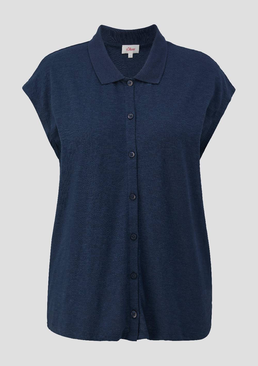 S.Oliver T-Shirt Mit Knopfleiste Und Polokragen