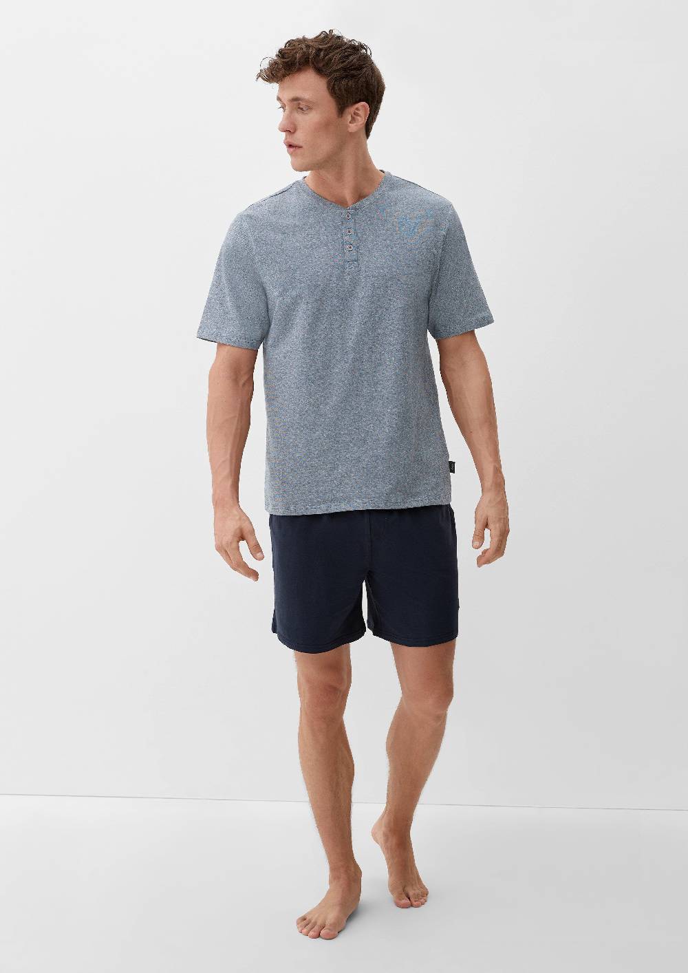 S.Oliver T-Shirt Mit Kurzer Knopfleiste