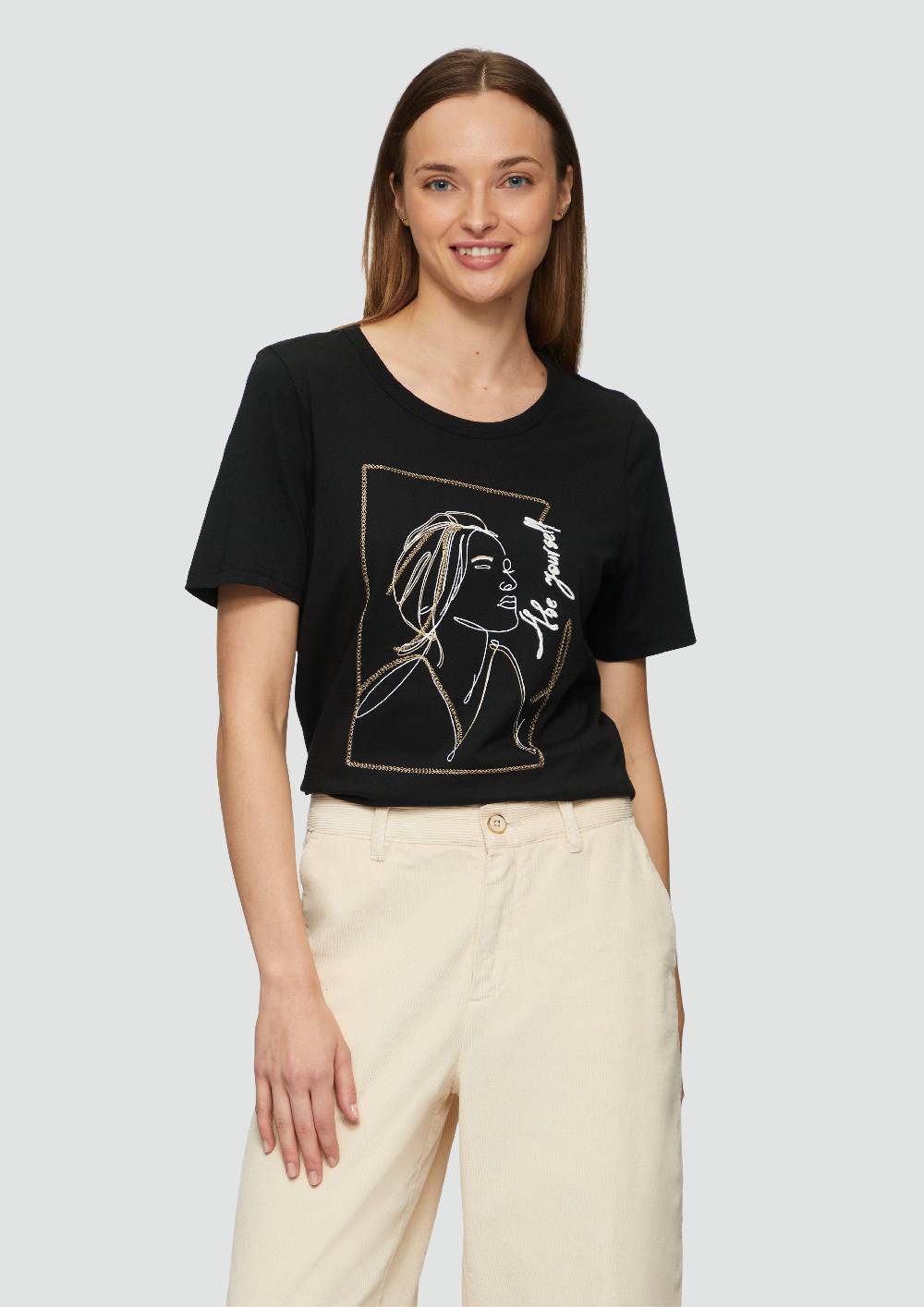 S.Oliver T-Shirt Mit Stickerei-Artwork