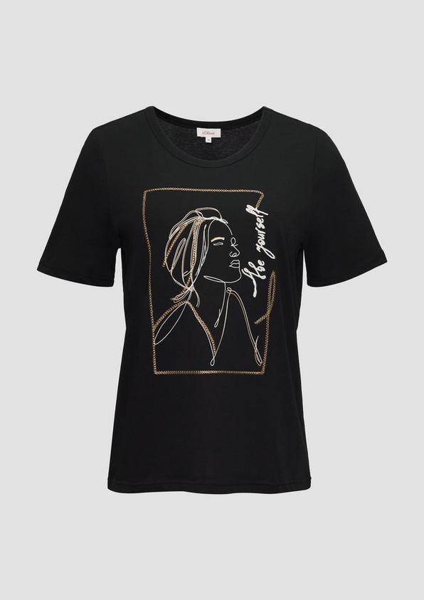s.Oliver T-Shirt mit Stickerei-Artwork