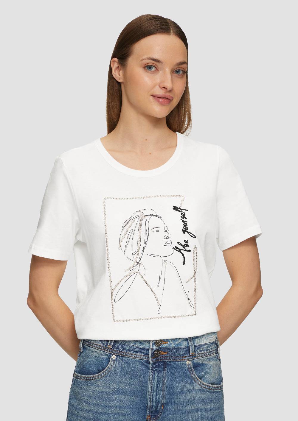 S.Oliver T-Shirt Mit Stickerei-Artwork