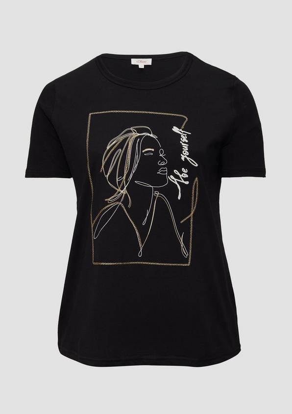 s.Oliver T-Shirt mit Stickerei-Artwork