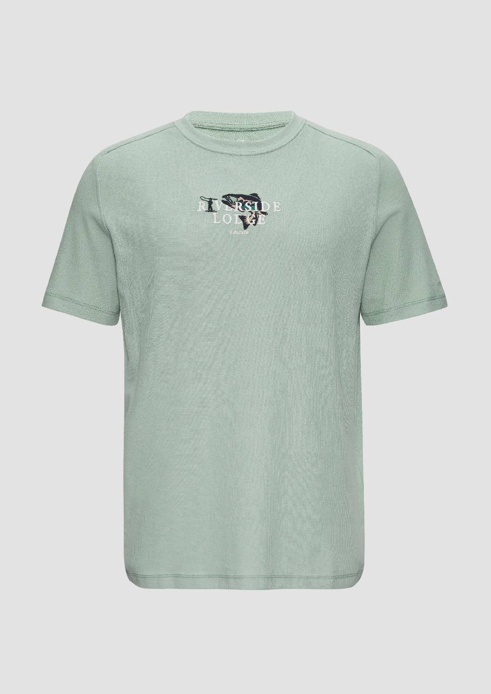 S.Oliver T-Shirt Mit Stickerei Aus Waffeljersey
