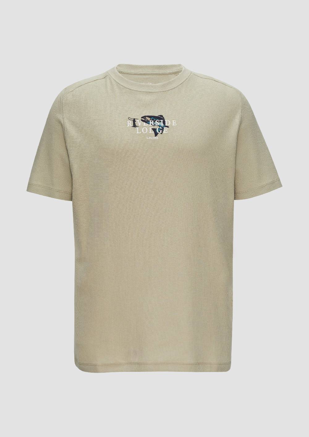 S.Oliver T-Shirt Mit Stickerei Aus Waffeljersey