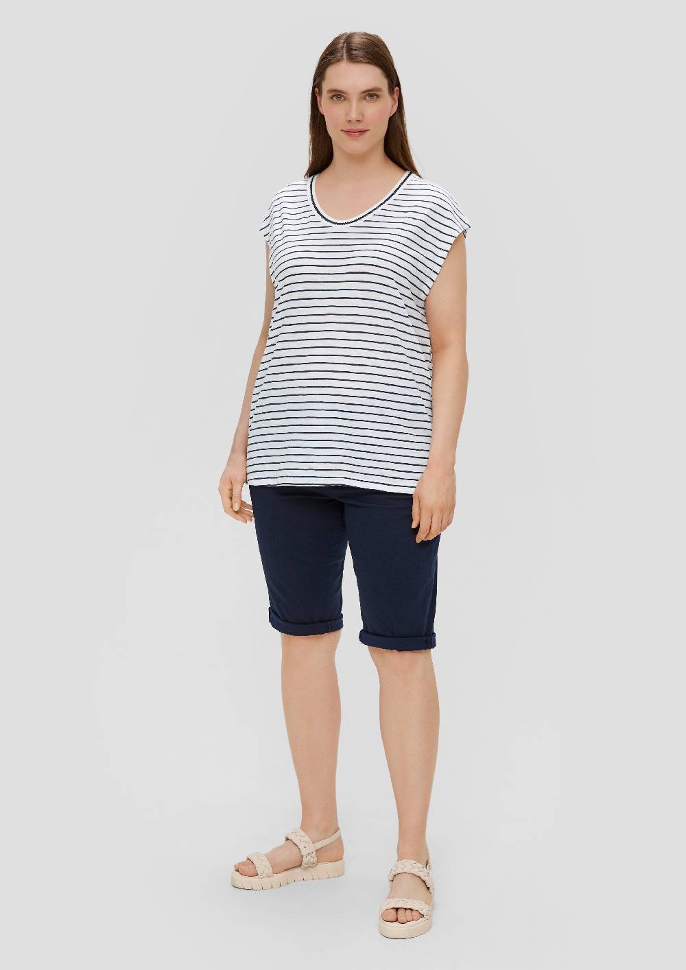 S.Oliver T-Shirt Mit V-Ausschnitt Im Relaxed Fit