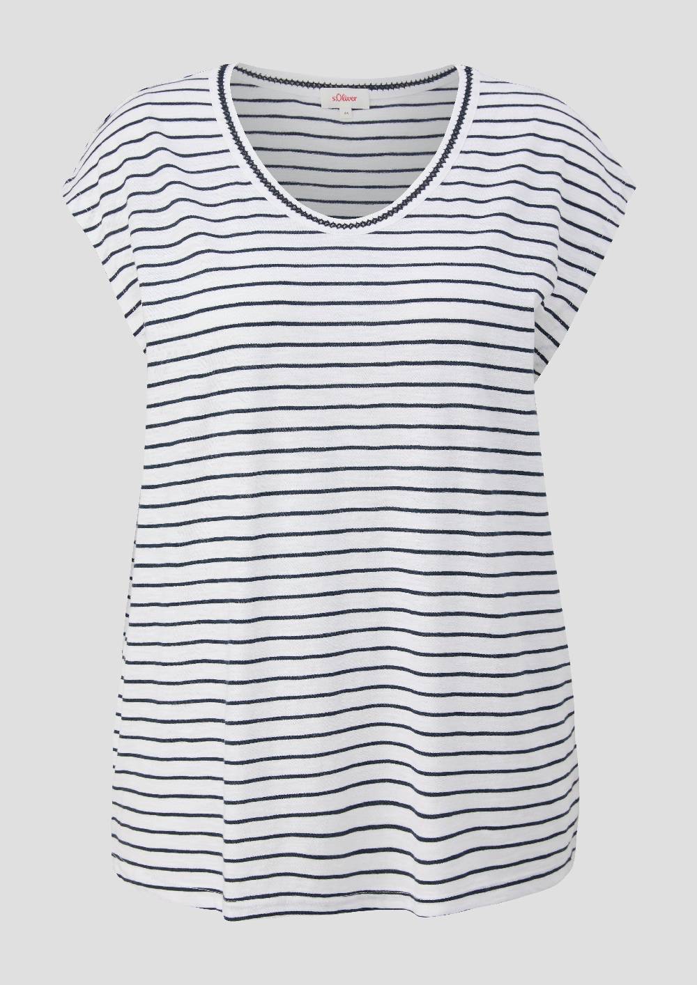 S.Oliver T-Shirt Mit V-Ausschnitt Im Relaxed Fit